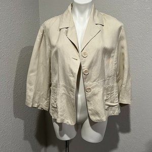 Sherry Taylor Linen Blend Crop Blazer XL